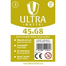 happyshops Shield Sleeves 1027371 - Shield Ultra Matte 3, 100 Super Sleeves für Kartengröße 45 x 68 mm, Spielkarten-Schutzhüllen
