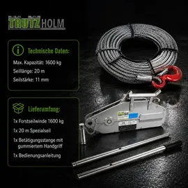 Trutzholm Seilzug Aluminium 20 m silberfarben