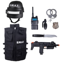Goldschmidt Kostüme SWAT Set Weste & Helm Accessoires | Kostüm Kinder Polizei FBI Fasching Karneval Einheitsgröße 5-10 Jahre (Weste, Helm, Accessoires), Swat01