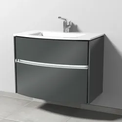 Sanipa Waschtischunterschrank „Twiga“ 818 × 605 × 459 mm in Anthrazit (glanz), mit Beleuchtung