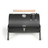 LIVOO Tragbarer Holzkohlegrill Grill Smoker BBQ Picknick Camping Schwarz DOC269