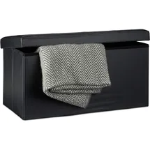 Relaxdays Sitzbank Kunstleder 38 x 76 x 38 cm Schwarz