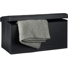 Relaxdays Sitzbank Kunstleder 38 x 76 x 38 cm Schwarz