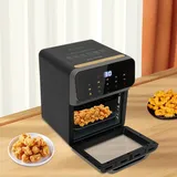 1350W Mini Backofen Schubladenartige Backofen mit LCD-Touchscreen, 13L Heißluftzirkulationssystem Elektrobackofen mit 60 Min Timer, Temperaturgeregelter Minibackofen Toaster Pizza Ofen