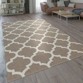 Paco Home Teppich Wohnzimmer Orient Muster Marokkanisches Design Modern beige, Creme 60x100 Cm