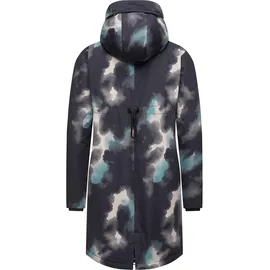 Ragwear Damen, Wintermantel Warmer Parka mit Teddyfell wasserdicht und atmungsaktiv Holstic Print YOUMODO Black Gr. M - M
