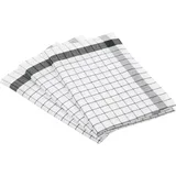 Ross 3er Pack Halbleinen Geschirrtücher Exclusiv Karo Weißfond 50x70 cm | schwarz - schwarz