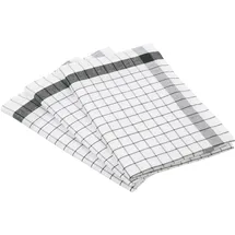 Ross 3er Pack Halbleinen Geschirrtücher Exclusiv Karo Weißfond 50x70 cm | schwarz - schwarz