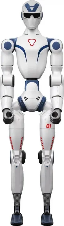 Unitree R1 Humanoider Roboter mit körperbezogener Intelligenz, binokulares Kamera-System, 26 Gelenkfreiheitsgrade, intelligente interaktive Kommunikation mit KI-Sprachmodell, blau und weiß