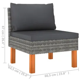 vidaXL Garten-Lounge-Set 8-tlg. grau