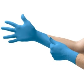 Ansell VersaTouch 92-200 Nitril-Handschuhe, Chemikalien- und Flüssigkeitsschutz, Schutz bei Mechanik-, Industriel- und Chemikalienarbeiten, Blau, Größe XL (100 Handschuhe)