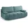 xonox Schlafsofa 2 Sitzer Cord 207 x 93 x 105 cm Blau/Mint mit Kissen