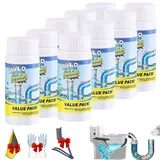 Gluckaro Abflussreiniger, Gluckaro Reiniger, Value Pack Abflussreiniger, Hochwirksamer Rohrreiniger Mit Aktivschaum, Kräftiges Spül, Abflussreiniger Für Toilette, Küche, Bad Und Dusche (9PC)