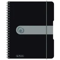 Herlitz Spiralblock A5 to go 80 Blatt kariert schwarz