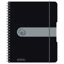 Herlitz Spiralblock A5 to go 80 Blatt kariert schwarz