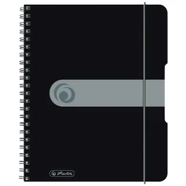 Herlitz Spiralblock A5 to go 80 Blatt kariert schwarz