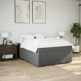 vidaXL Boxspringbett mit Matratze Dunkelgrau 140x200 cm Stoff