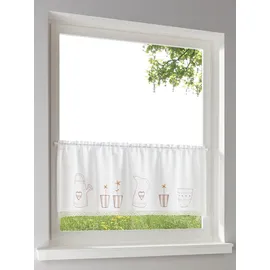 Heine Querbehang in weiß-beige | Gr.: 30-cm