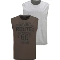 MAN'S WORLD Muscleshirt (2er-Pack), ärmellos, bedruckt, Rundhalsausschnitt, aus 100%