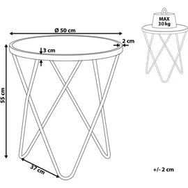 Beliani Beistelltisch Meridian Sicherheitsglas Gold