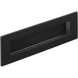 SOTECH Muschelgriff EL-11 150 x 50 mm schwarz matt (doppelt pulverbeschichtet) Einlassgriff aus echtem Edelstahl Möbelgriff zum Einlassen