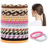 Haargummi Damen, 20 Stück kknekkis haargummi, kknekkis haargummi original, Elastisch Zopfgummi, Elastischen Bändern für dickes Haar und lockiges Haar, Mehrfarbigen Stylisch Pferdeschwanz Inhaber