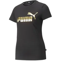Puma Damen ESS+ Metallic Logo Tee schwarz