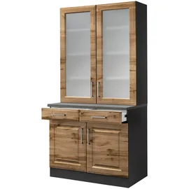 kochstation Küchenbuffet KS-Stockholm 100 x 60 x 200 cm GRAU