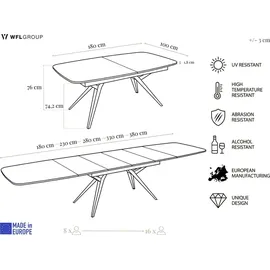WFL GROUP Soren 180 x 76 x 90 cm braun