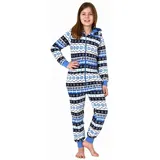 normann-wäschefabrik NORMANN Jumpsuit Overall Schlafanzug Pyjama Norweger - 70297 in blau | 152