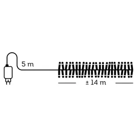 Lumineo LED-Lichterkette Cluster 1512 14 m transparent warmweiß