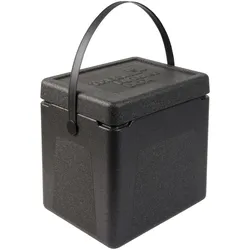 Thermo Future Box, Shoppingbox, Isolierbox schwarz mit Deckel und Henkel, 310 mm tief, 20 Liter, robust, nachhaltig aus EPP
