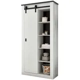 furn.design Stauraumschrank 93 x 201 x 38 cm Weiß/Anthrazit