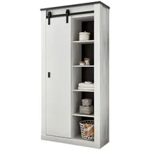 furn.design Stauraumschrank 93 x 201 x 38 cm Weiß/Anthrazit