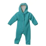 Disana WALK-OVERALL, 100% Bio-Merinowolle GOTS, IVN Best | mit Umklappbündchen | Newborn Baby Kleinkind Kind Unisex | Made in Germany | Lagoon Gr. 50-56 - 50-56