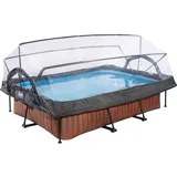 EXIT TOYS Wood Pool Set 300 x 200 x 65 cm inkl. Filterpumpe und Abdeckung