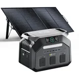 IEE 1800W Solargenerator P1800 mit 400W Solarpanel, 1024Wh Tragbare Powerstation, LiFePO4 Akku, 0–80% in 45 Min.Laden, APP, 11 Anschlüsse, Portable Power Station für Camping/Wohnmobile/Notstrom