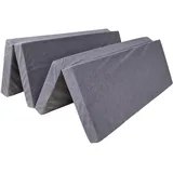 Natalia Spzoo breite Faltmatratze 180 x 120 x 8 cm Klappmatratze mit Schaumstoffkern & abnehmbarem Bezug klappbare Schlafmatte (1008 Grau)