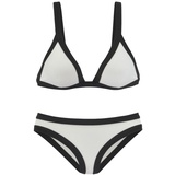 VENICE BEACH Triangel-Bikini, Damen weiß-schwarz, Gr.36 Cup C/D,