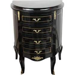 Casa Padrino Barock Kommode  Schwarz/Gold Breite 68 cm - Antik Stil Möbel