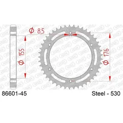 AFAM Stahl Standard Kettenrad 86601 - 530