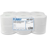 Funny Jumbo - Toilettenpapier 2 lagig, hochweiß, Durchmesser circa 18 cm, 1er Pack (1 x 12 Stück)