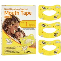 Aezzybe Mouth Tape for Sleeping Anti Schnarchen 60 Stück [Stufe 1: Atemanpassung], nicht gewebte, lippenförmige Mundtape Schlaf für Kinder ab 6 Jahren und erwachsene, fördern die nasenatmung