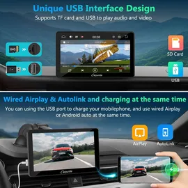 Carpuride 7 Zoll 1080P HD-Touchscreen-Radio