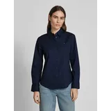 Tommy Hilfiger Regular Fit Hemdbluse mit Logo-Stitching, Dunkelblau, 34