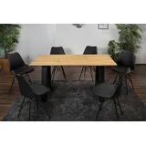 Esstisch 140x80cm Akazie massiv natur schweizer Kante A-Gestell AMALIE - Naturbelassen