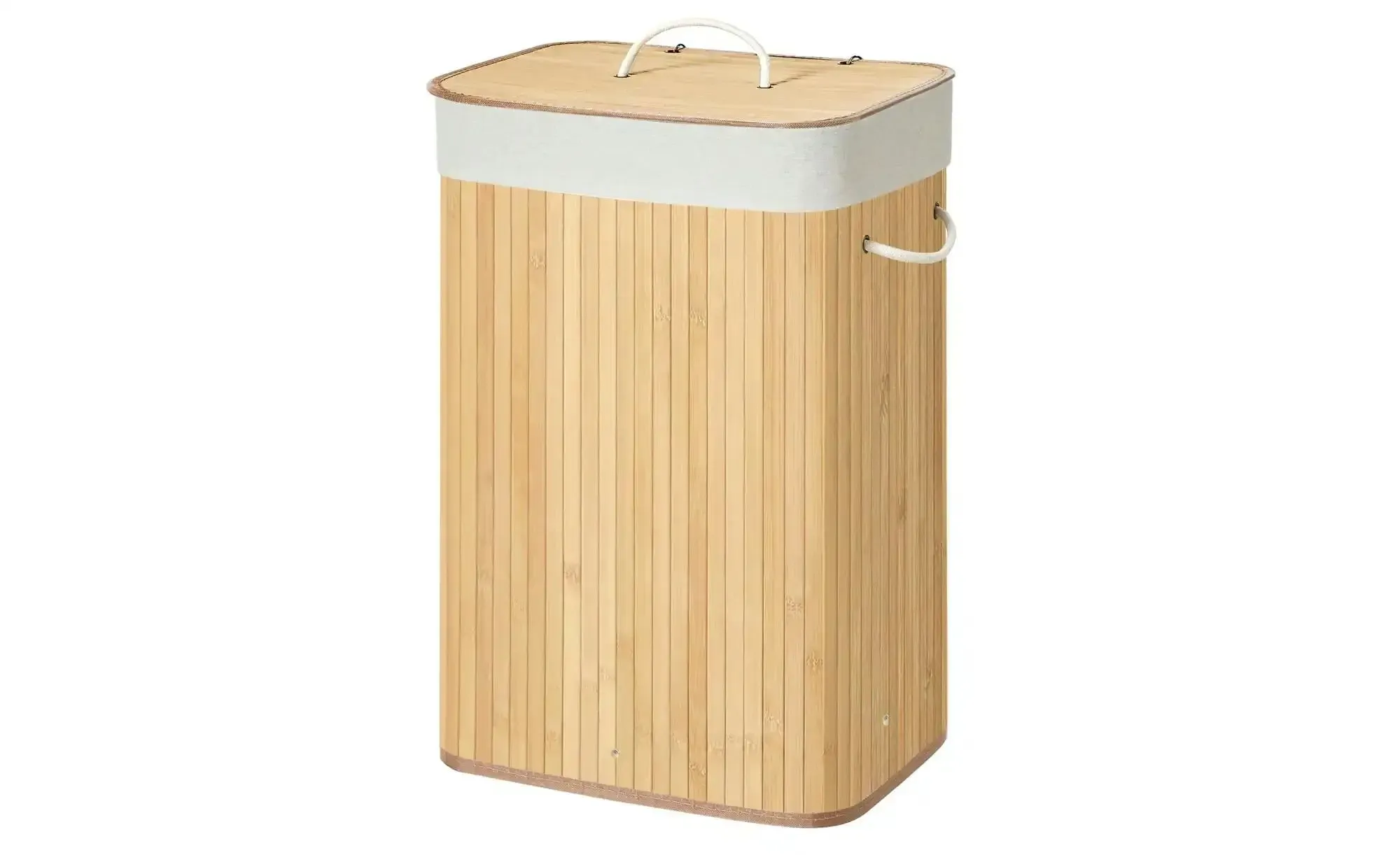 Wäschekorb   ¦ holzfarben ¦ Naturfaser,Holzwerkstoff ¦ Maße (cm): B: 40 H: 61