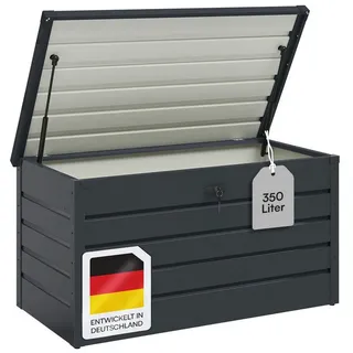 STEELSØN Auflagenbox Dorado (Gartenbox Anthrazit), aus Metall, verzinkt und lackiert, wasserdicht, 350 Liter schwarz 350 l