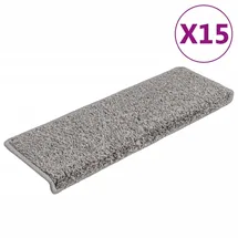 vidaXL Teppich-Treppenstufen 15 Stk. 65x21x4 cm Grau Rechteckiger Rand