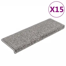 vidaXL Teppich-Treppenstufen 15 Stk. 65x21x4 cm Grau Rechteckiger Rand